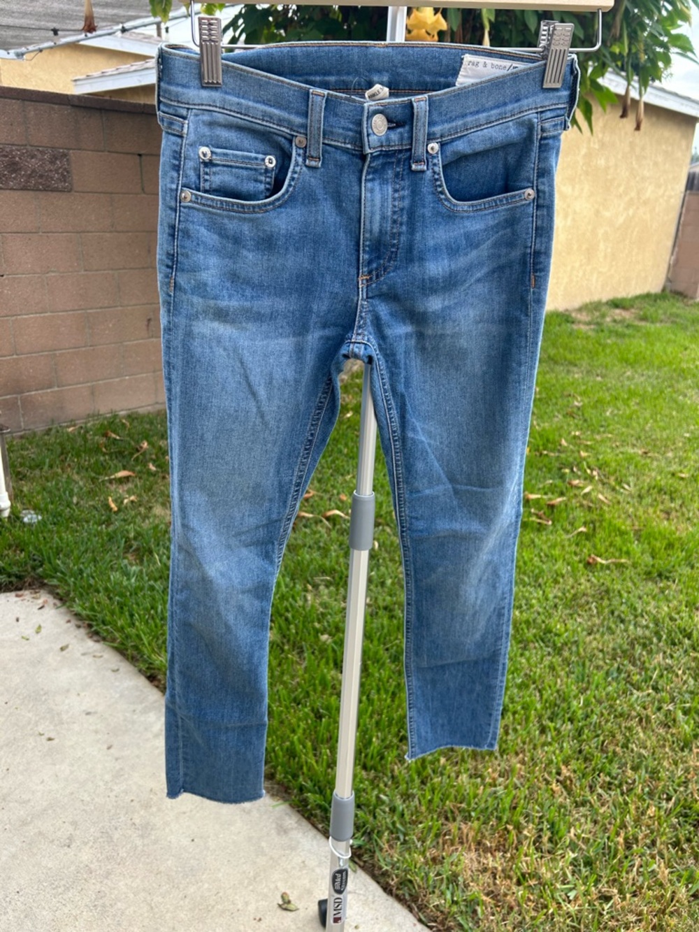 rag & bone Women's Blue Ankle Cropped Jeans